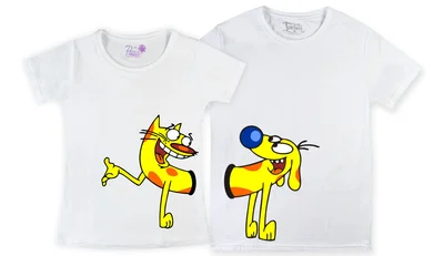 Прикольные футболки: парные - котопес1